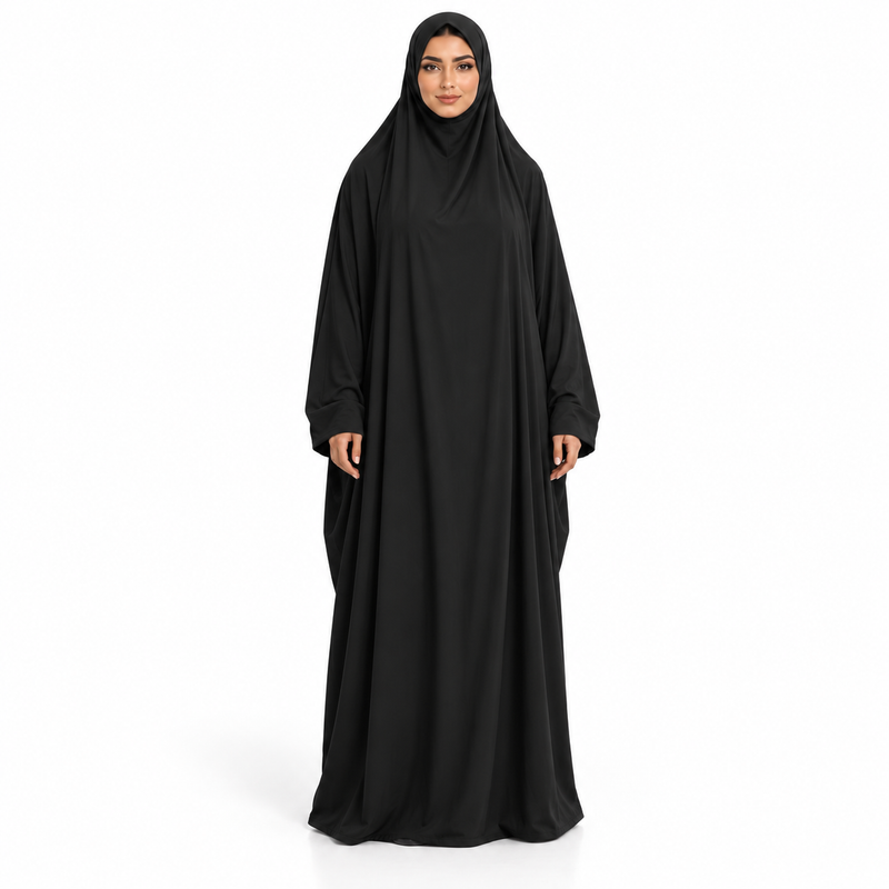 Elegant Black Loose Fit Women's Jilbab-1