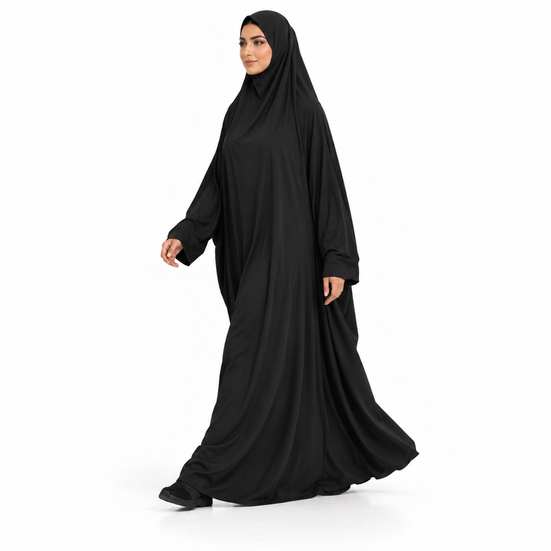 Elegant Black Loose Fit Women's Jilbab-3