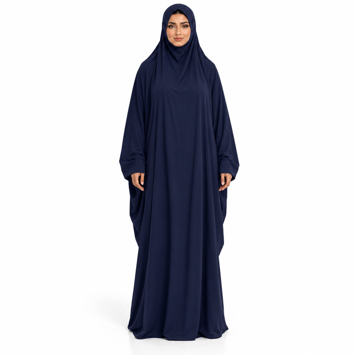 Elegant Navy Blue Women's Jilbab Dress-1