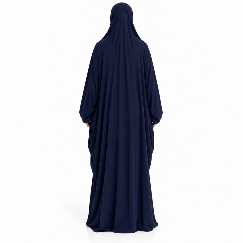 Elegant Navy Blue Women's Jilbab Dress-4