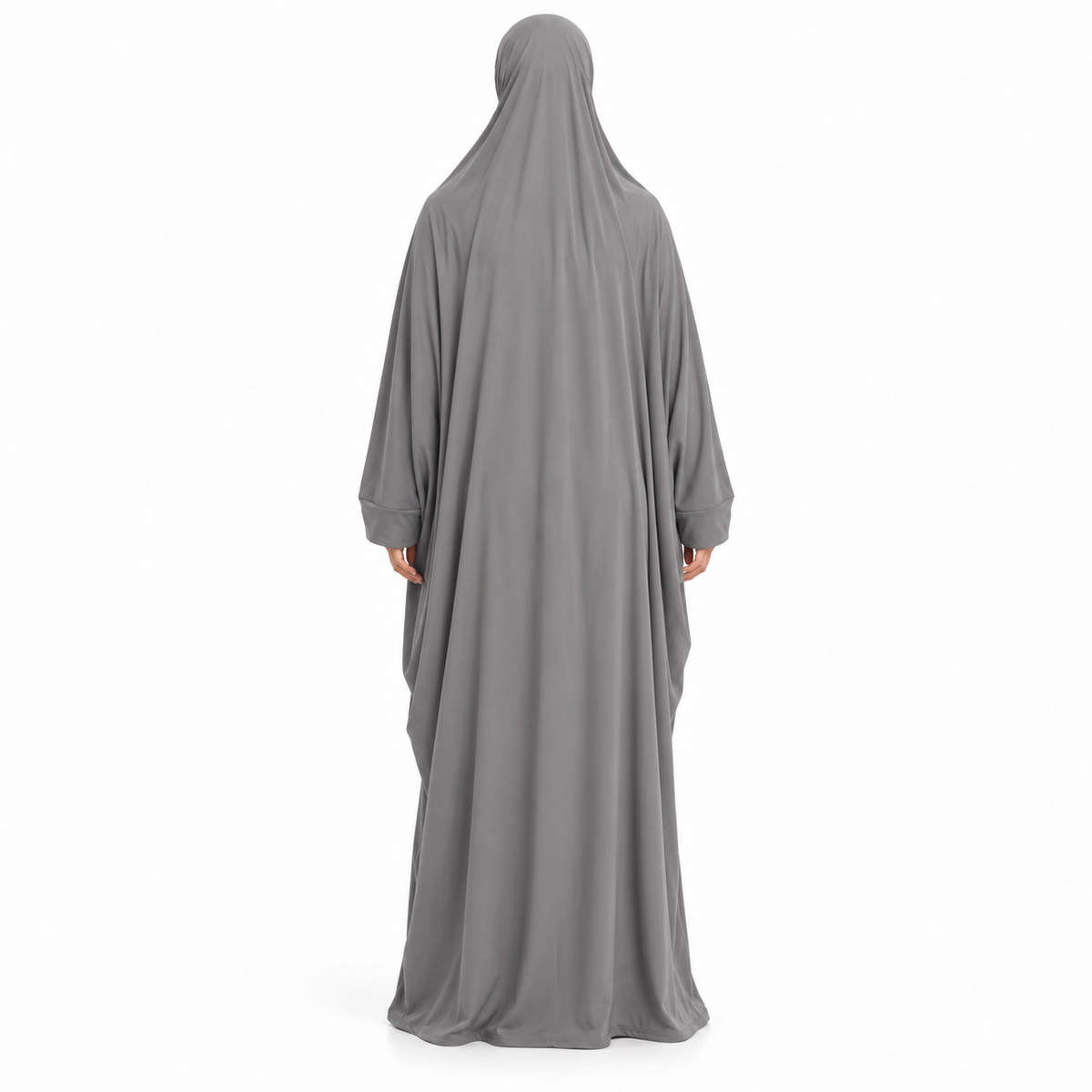 Elegant Grey Loose Fit Women's Jilbab-4