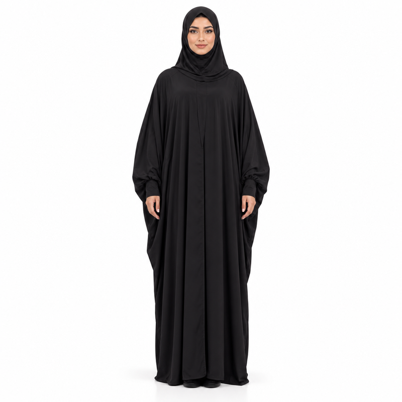 Elegant Black Full Coverage Women's Jilbab-1