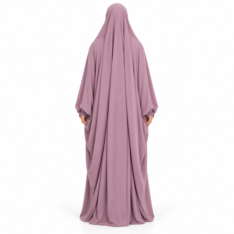 Elegant Purple Loose Fit Women's Jilbab-4