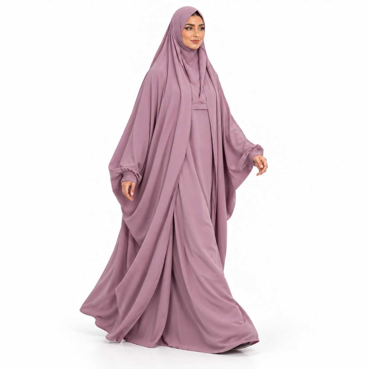Elegant Purple Loose Fit Women's Jilbab