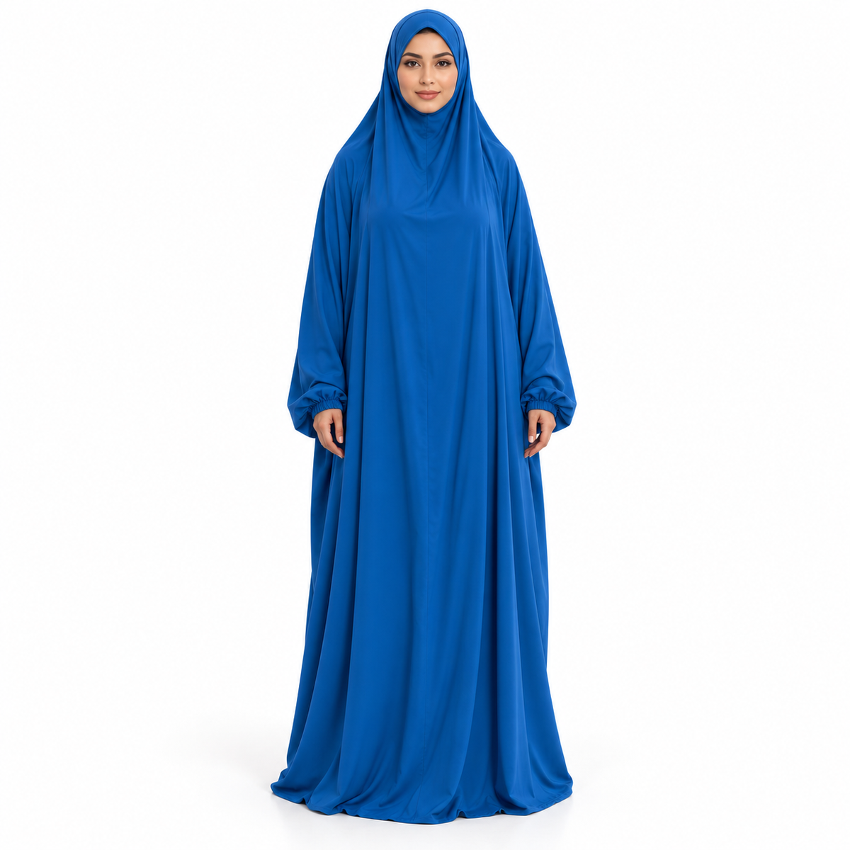 Elegant Blue Loose Fit Women's Jilbab