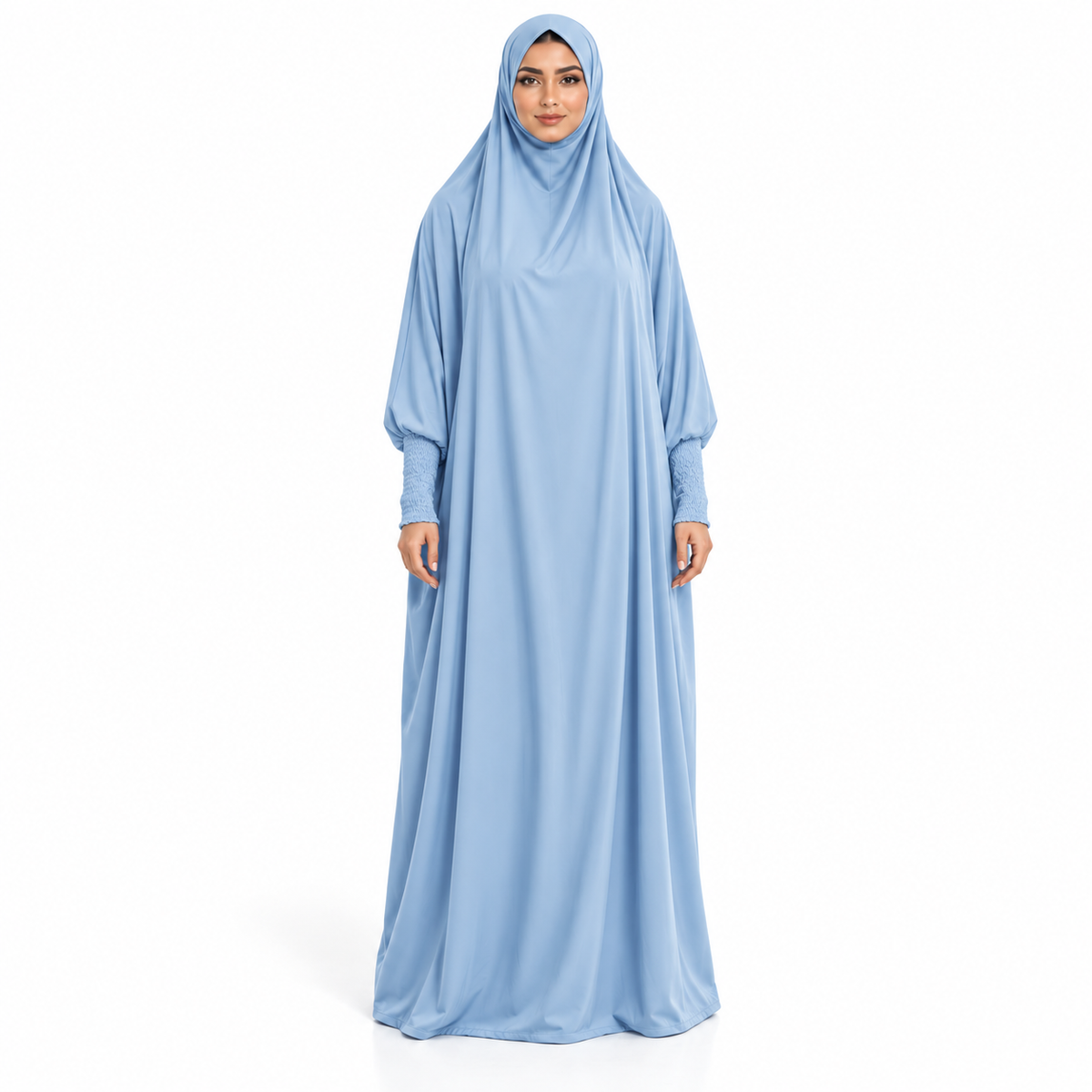 Elegant Sky Blue Women's Flowing Jilbab-1