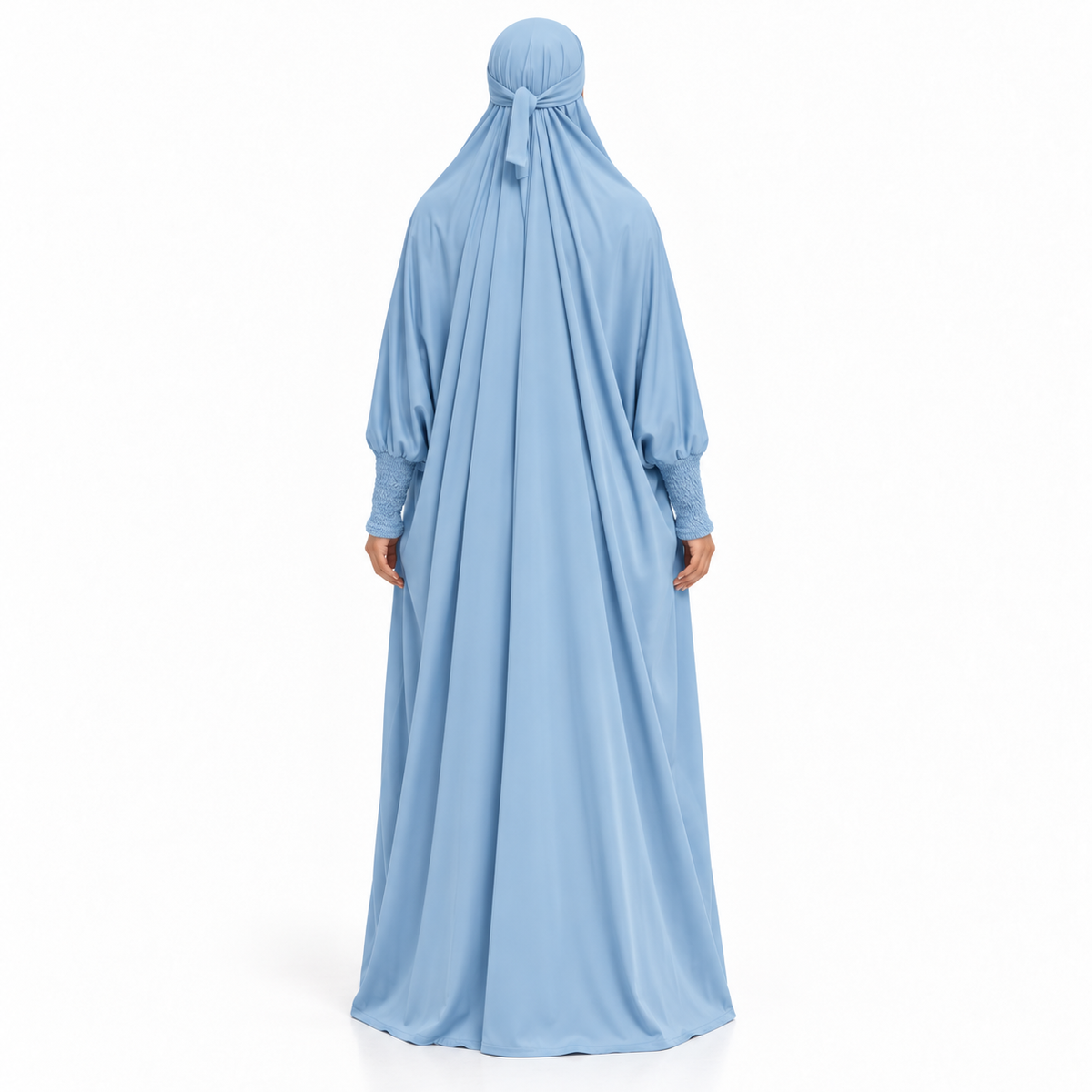 Elegant Sky Blue Women's Flowing Jilbab-4