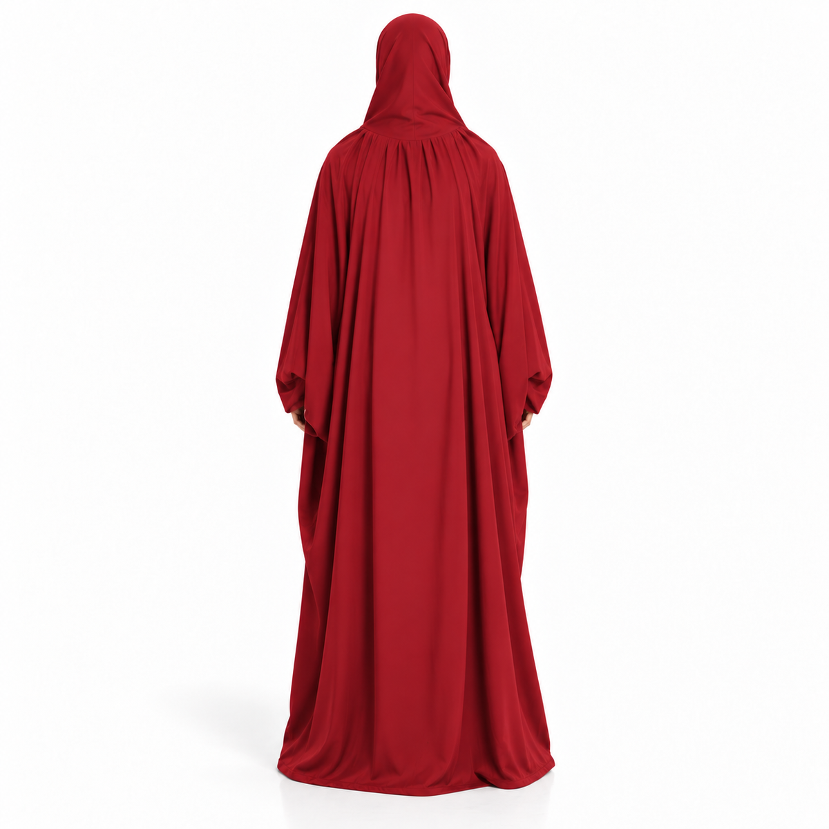 Elegant Purplish Red Women's Flowing Jilbab-4