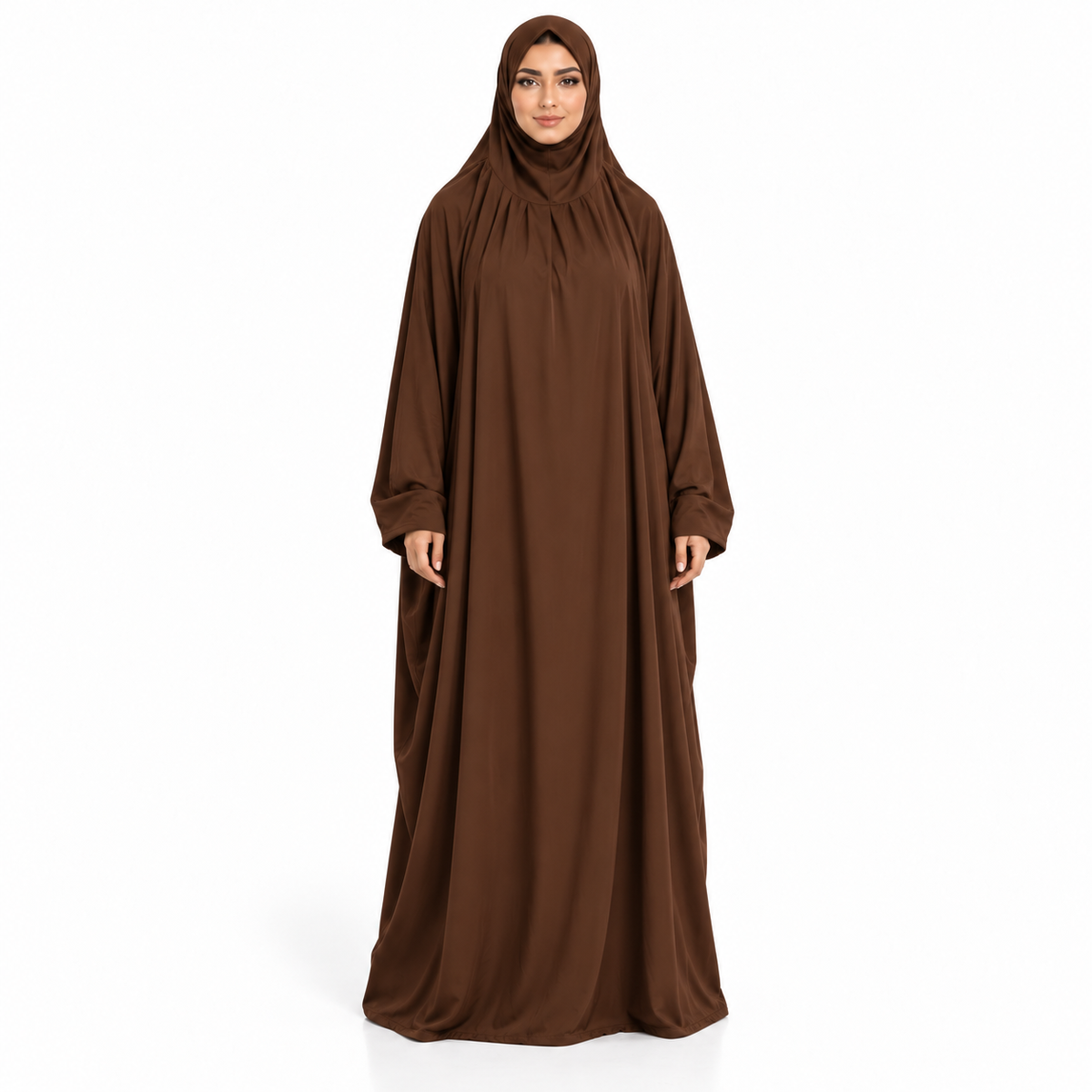 Elegant Dark Coffee Loose Fit Jilbab