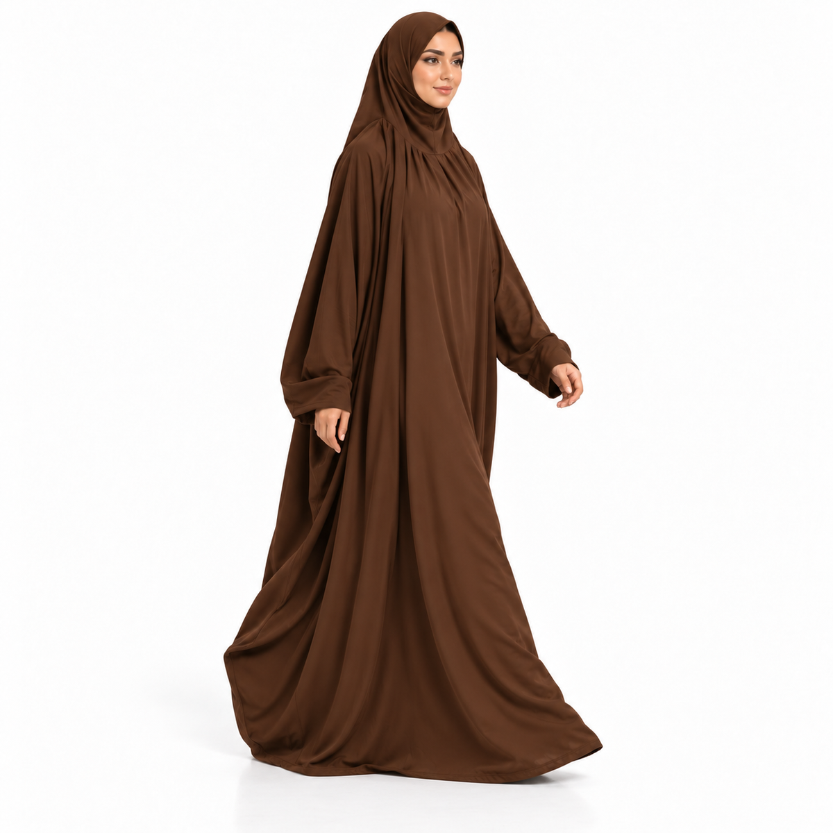 Elegant Dark Coffee Loose Fit Jilbab