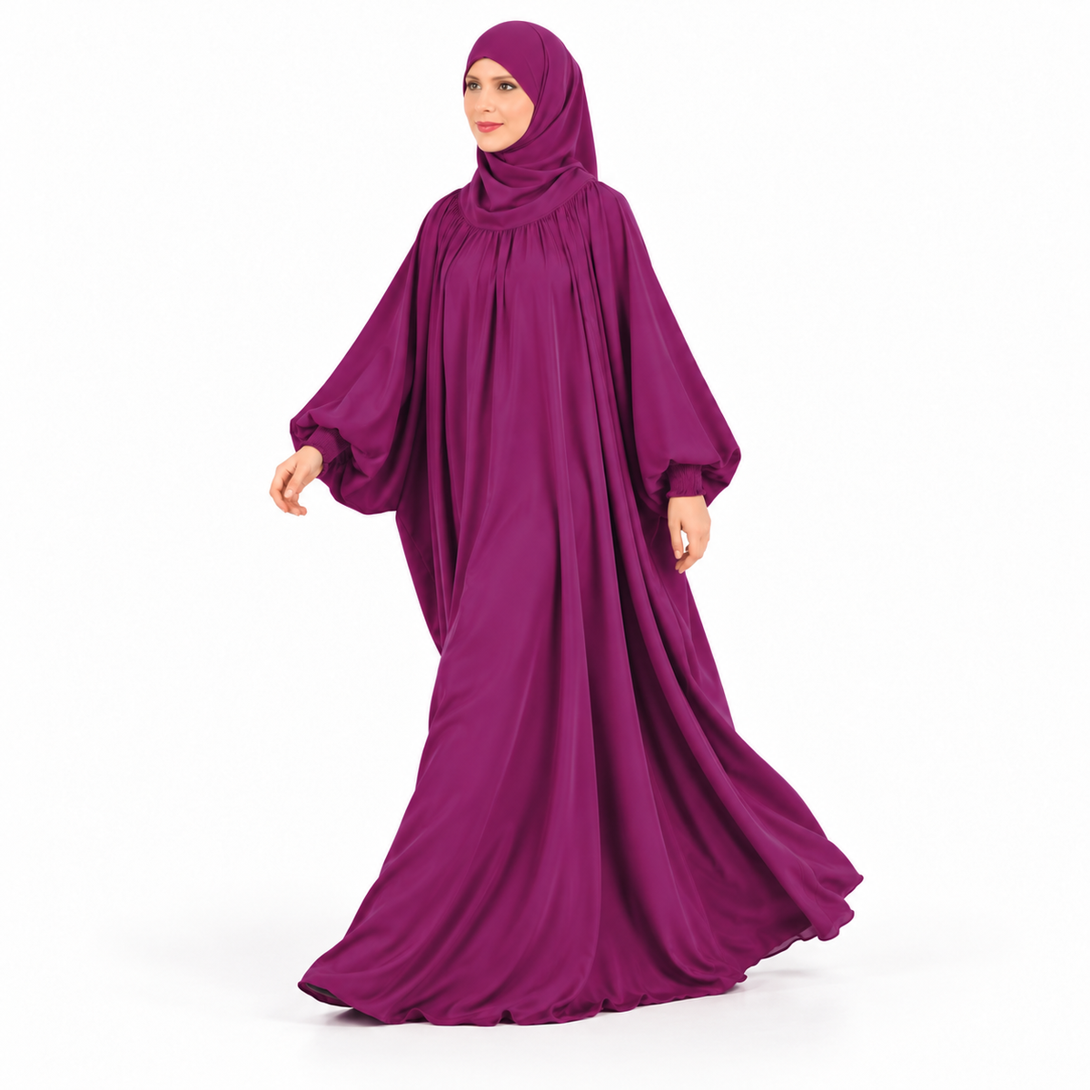 Elegant Dark Purple Loose Fit Jilbab