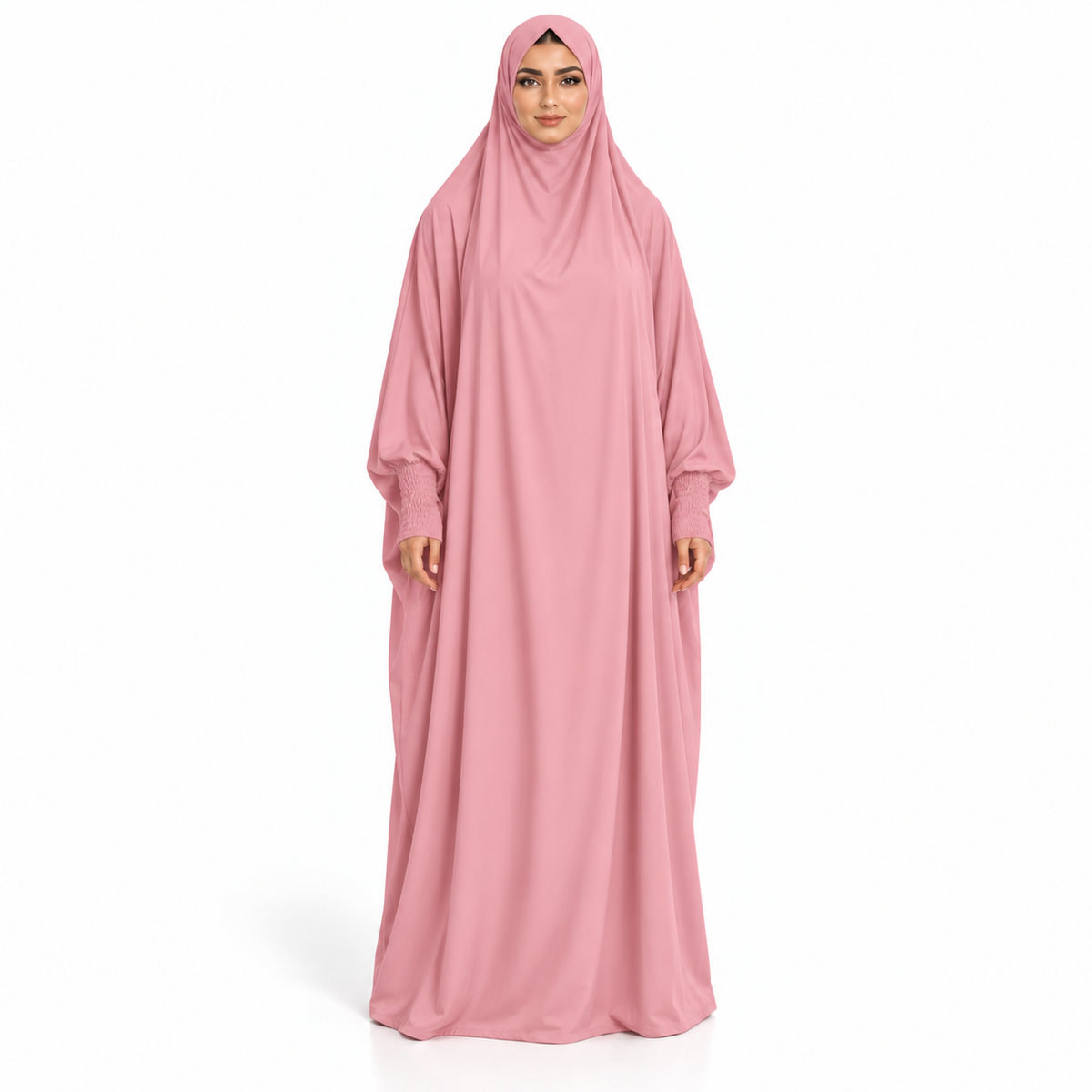 Elegant Pink Women's Loose Fitting Jilbab