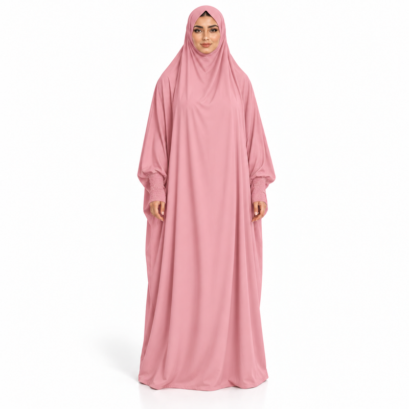 Elegant Pink Women's Loose Fitting Jilbab-1