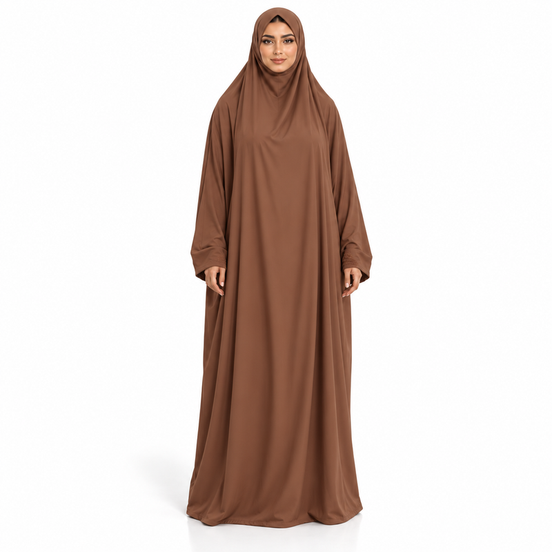 Elegant Caramel Brown Women's Modest Jilbab-1