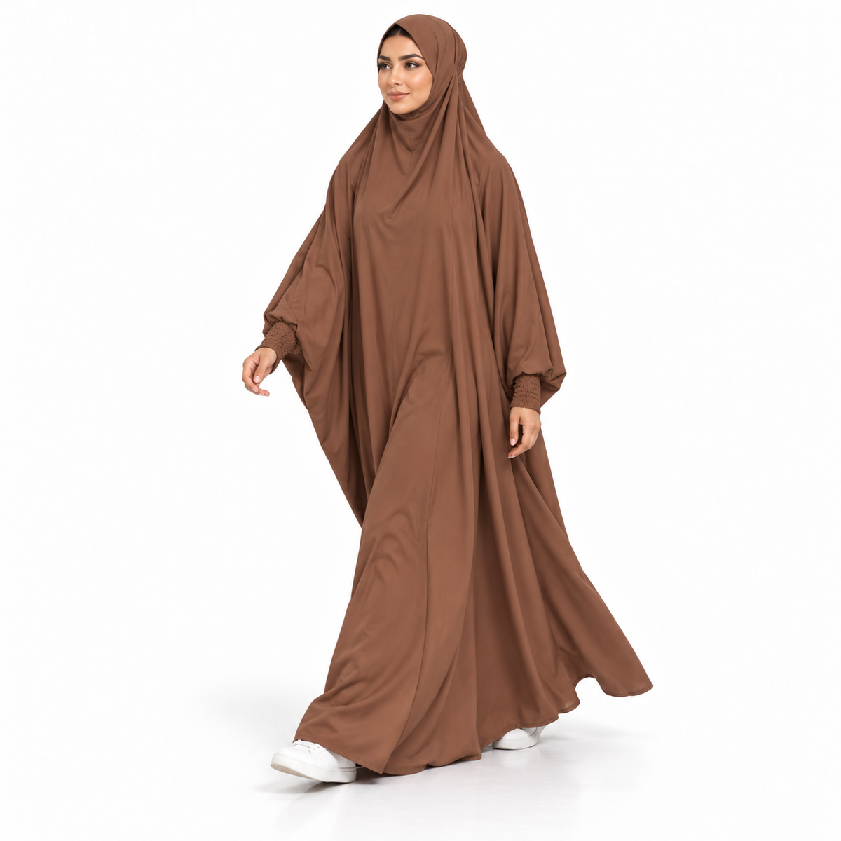 Elegant Caramel Brown Women's Modest Jilbab-3