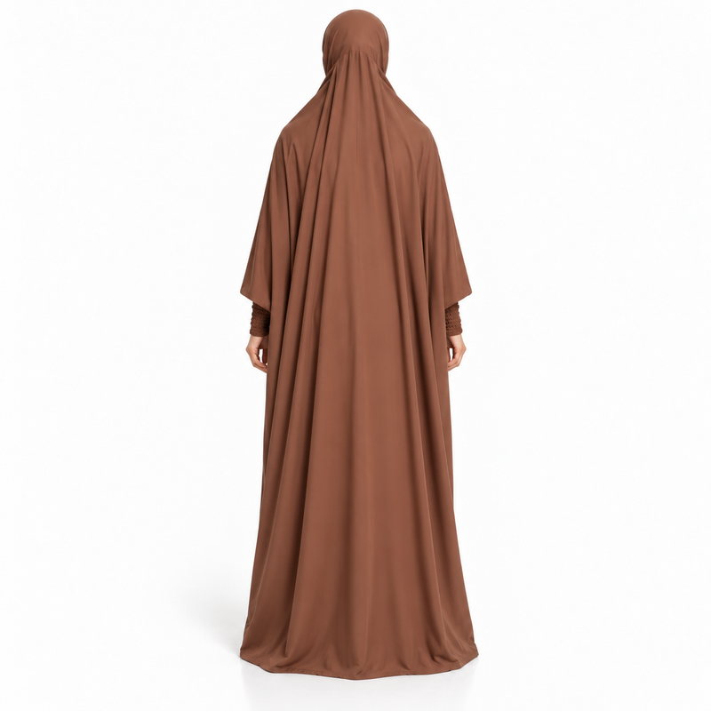 Elegant Caramel Brown Women's Modest Jilbab-4