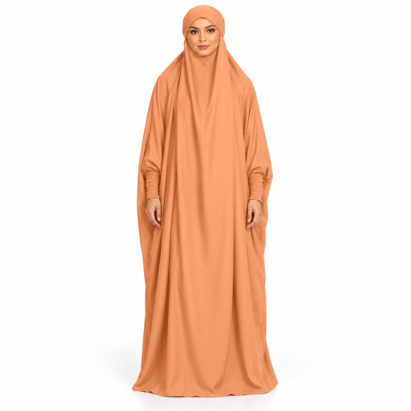 Elegant Orange Women's Loose Fitting Jilbab-1