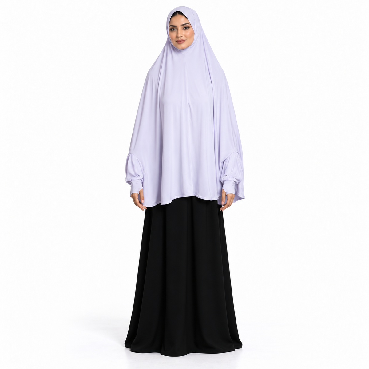 Elegant White Women's Full Coverage Khimar-1