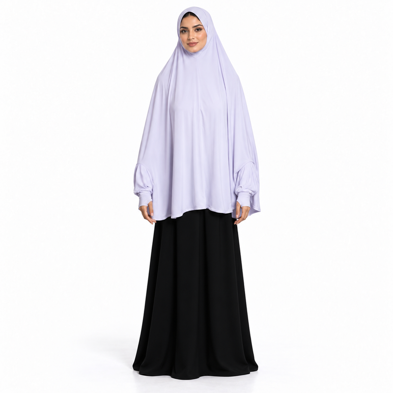 Elegant White Women's Full Coverage Khimar-1