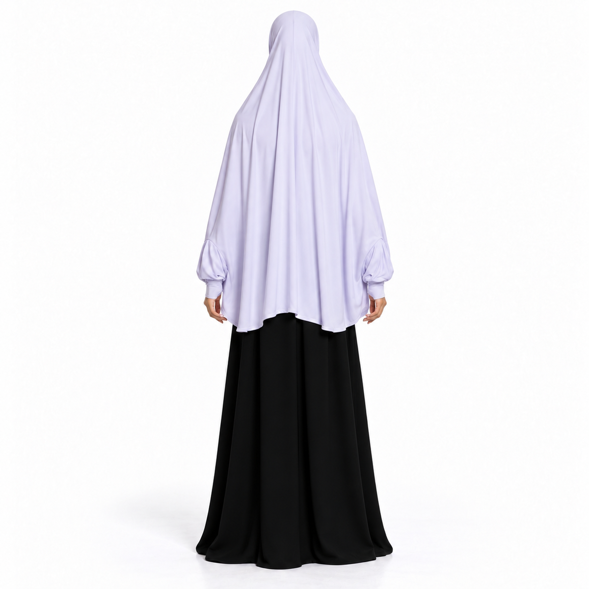 Elegant White Women's Full Coverage Khimar-4