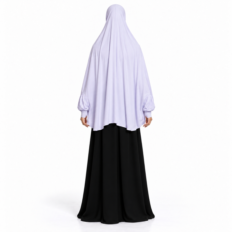 Elegant White Women's Full Coverage Khimar-4