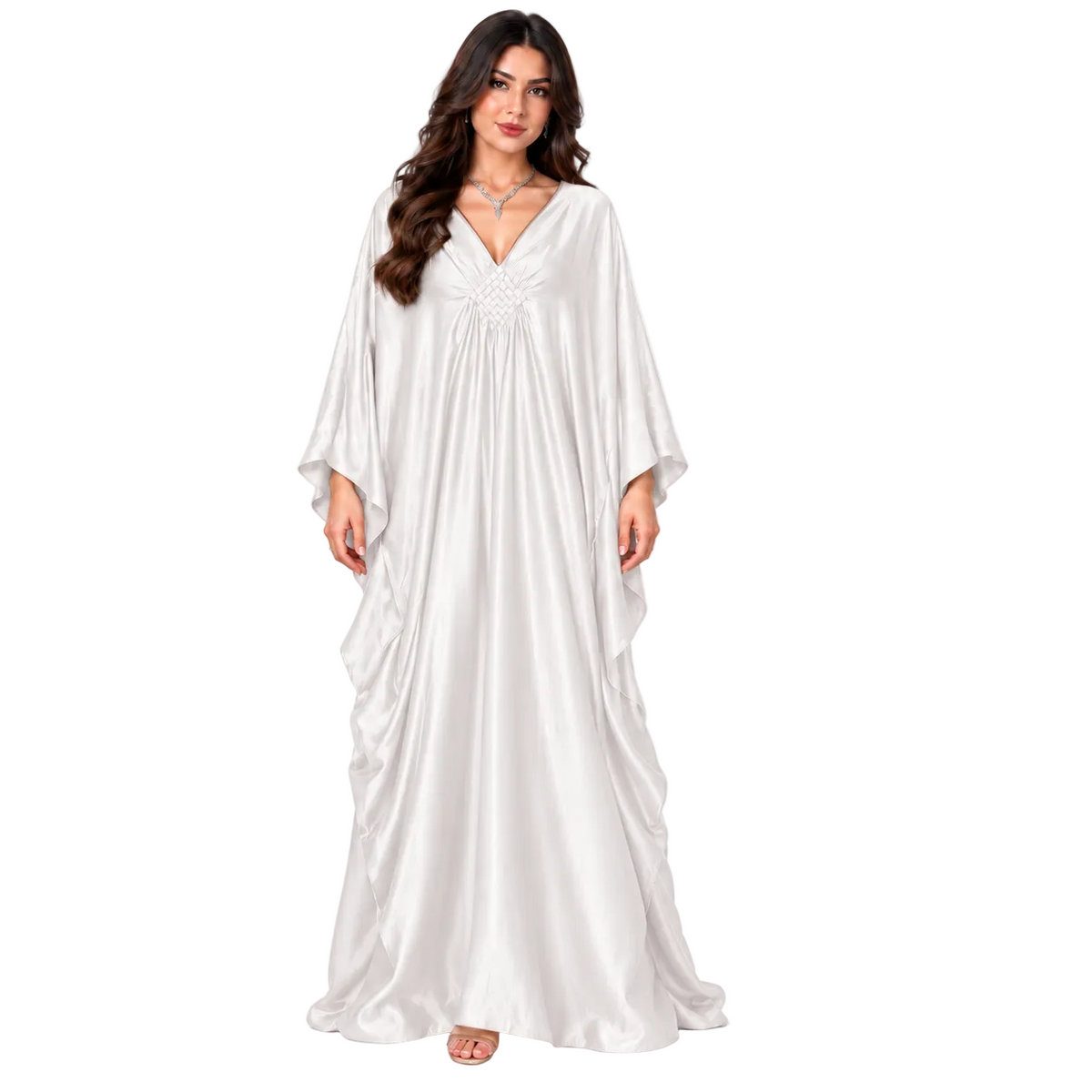 White Batwing Modern Plus Size Kaftan