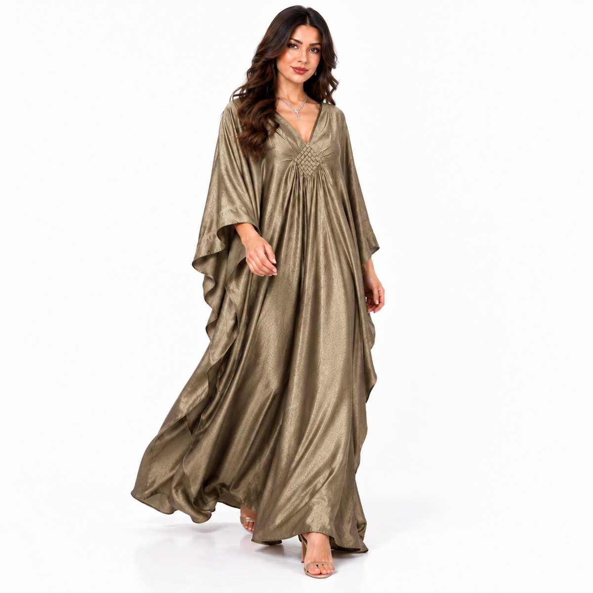 Silver Grey Modern Plus Size Kaftan