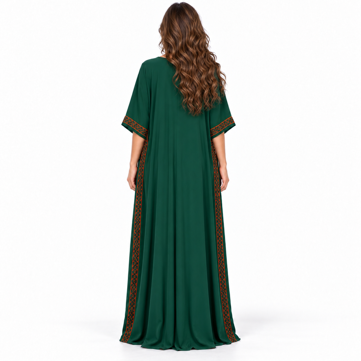 Emerald Green Embroidered Elegant Luxury Kaftan-4