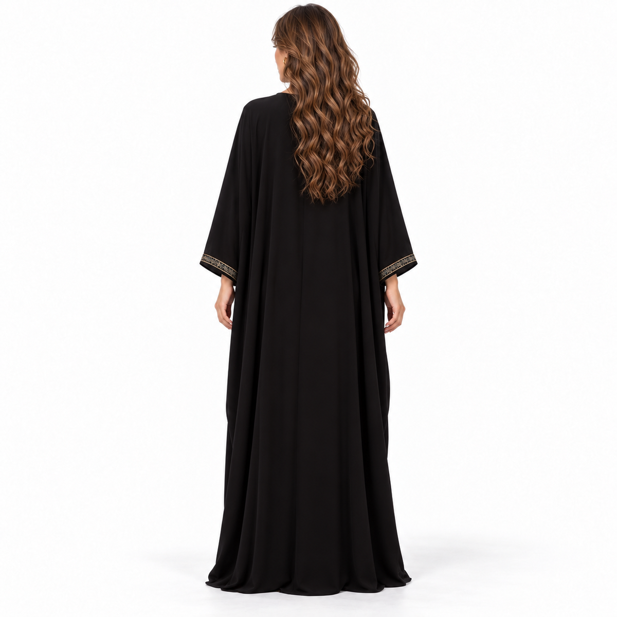 Black Multicolor Embroidered Elegant Luxury Kaftan-4