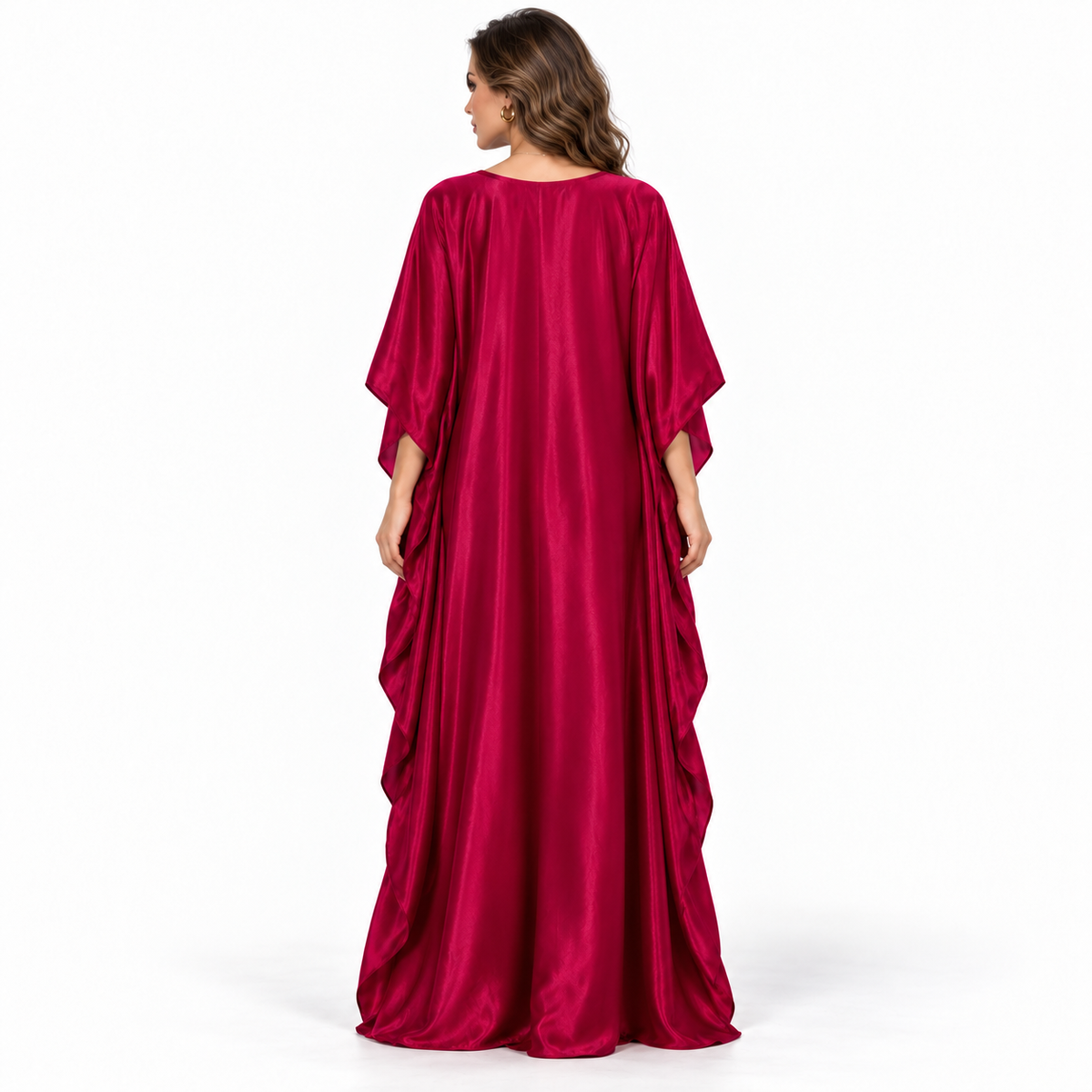 Magenta Gold Embroidered Elegant Luxury Kaftan-4