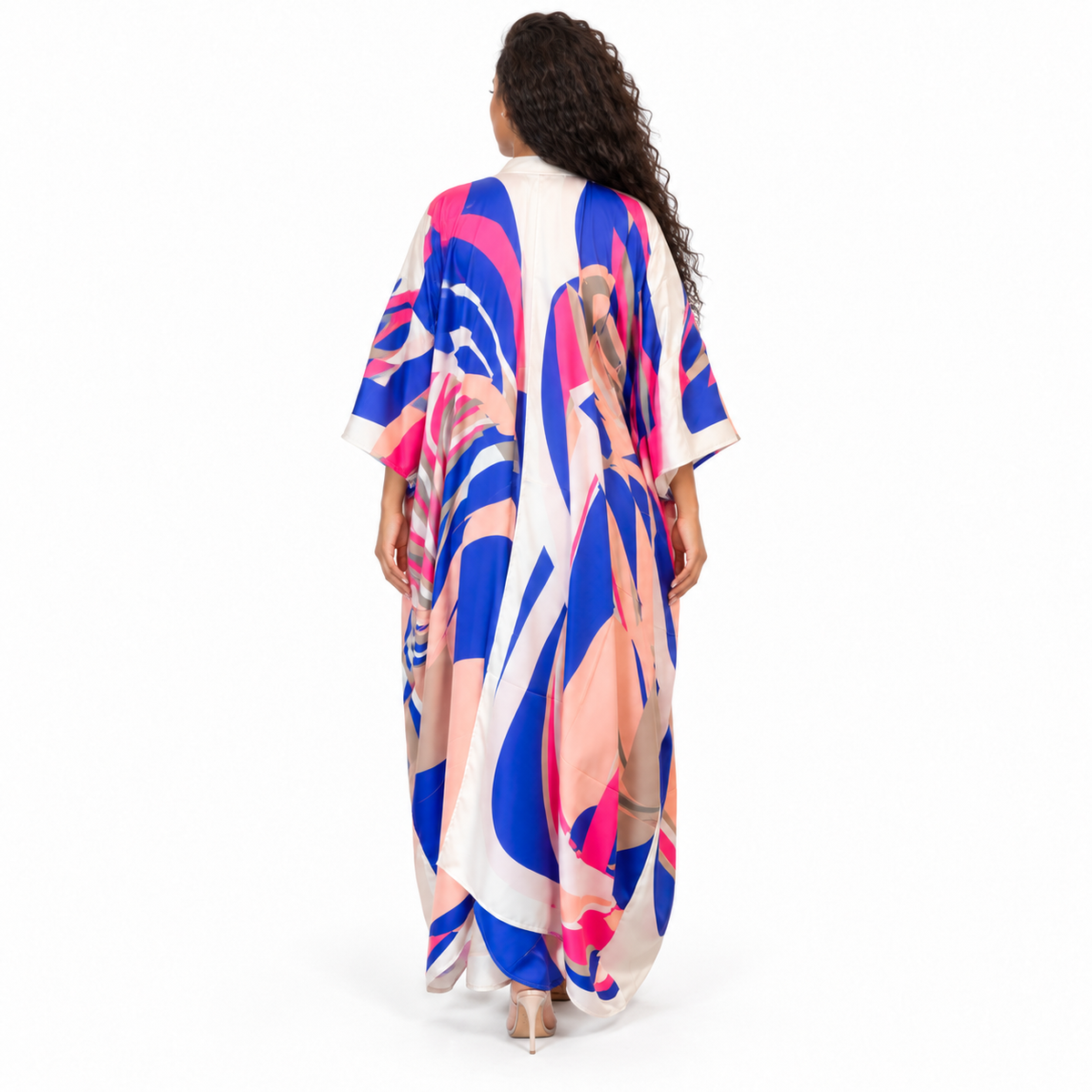 Blue Abstract Print Elegant Luxury Kaftan-4