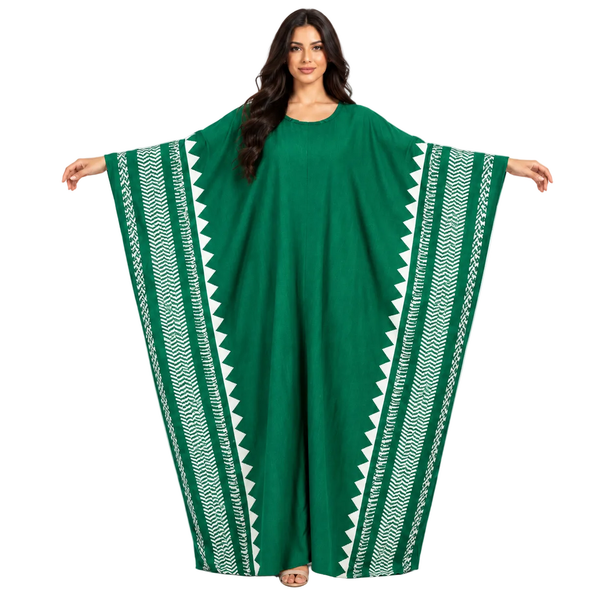Emerald Green Printed Plus size Kaftan