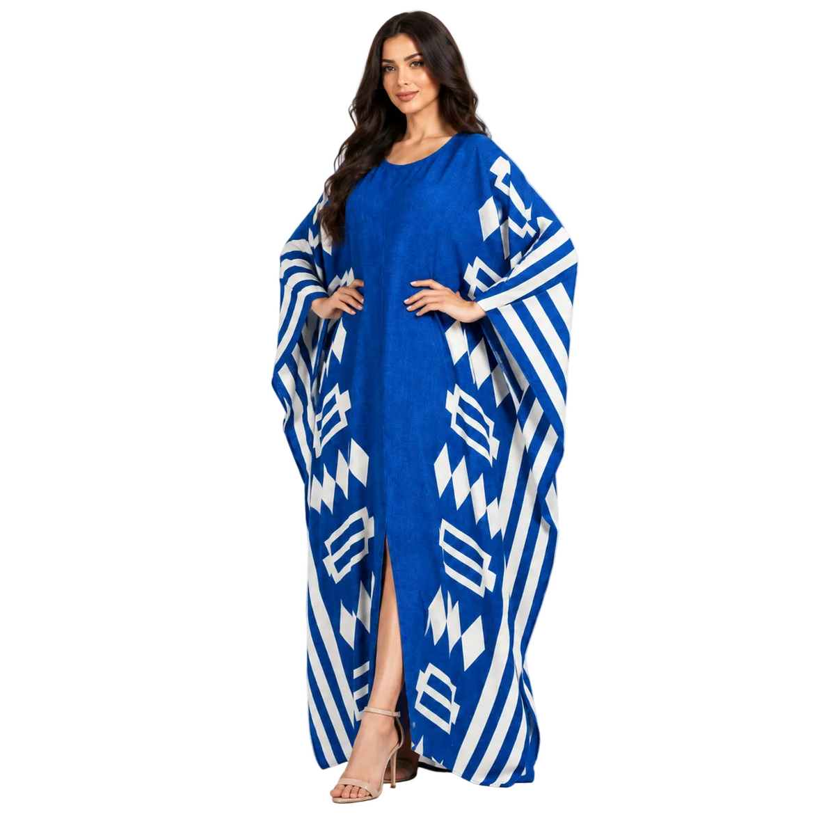 Royal Blue Printed Plus size Kaftan