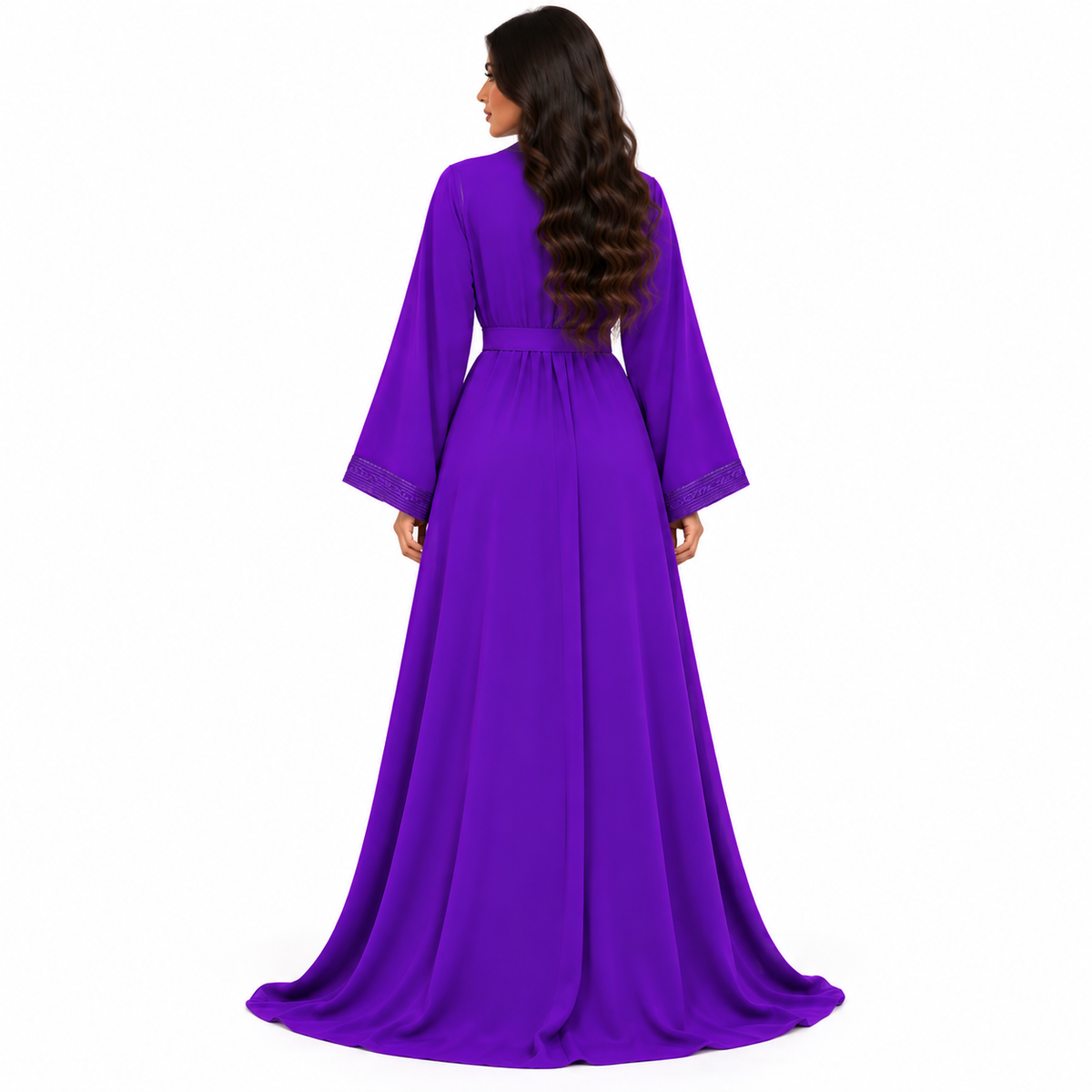 Royal Purple Embroidered Luxury Women’s Kaftan-4