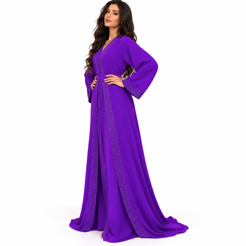 Royal Purple Embroidered Luxury Women’s Kaftan-2