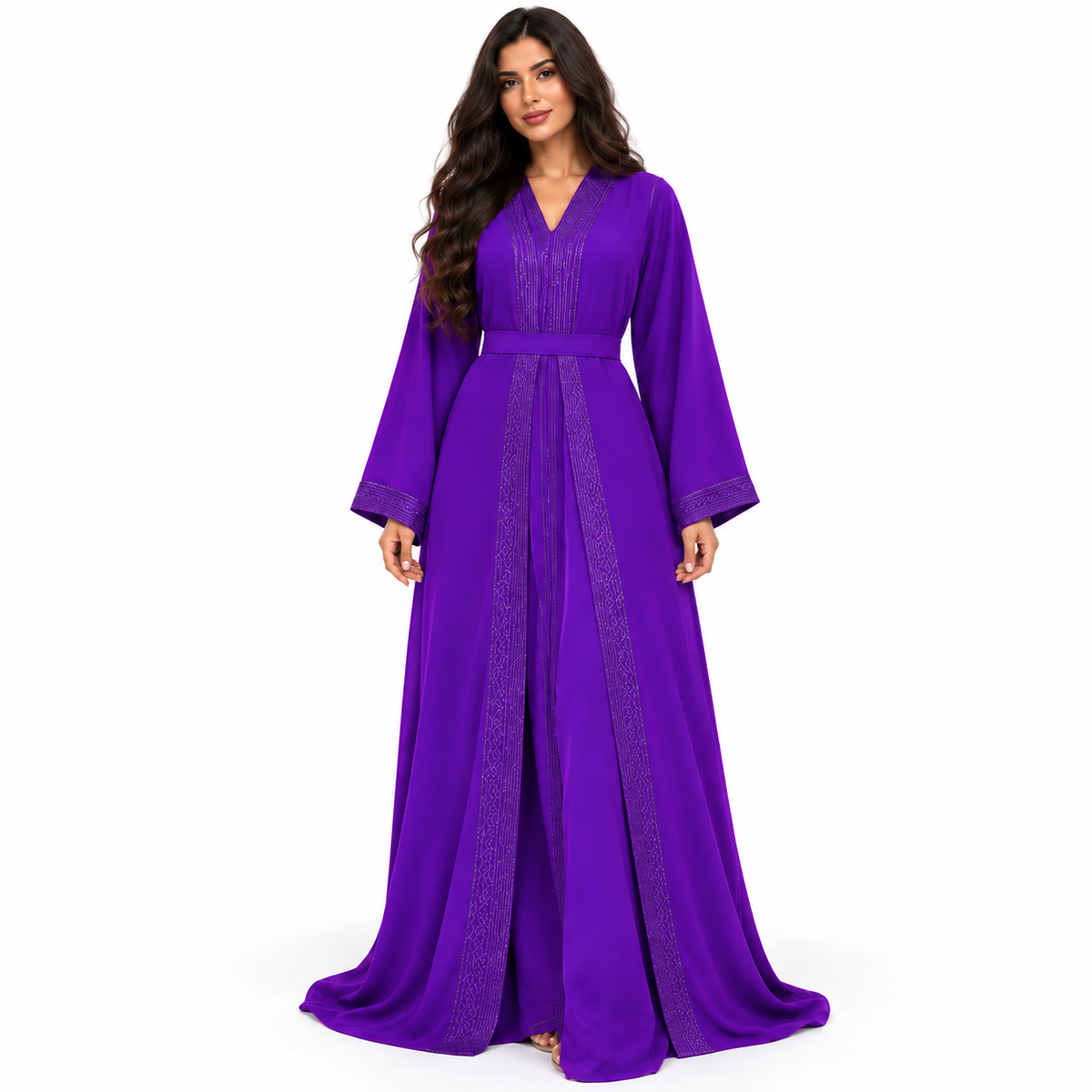 Royal Purple Embroidered Luxury Women’s Kaftan-1