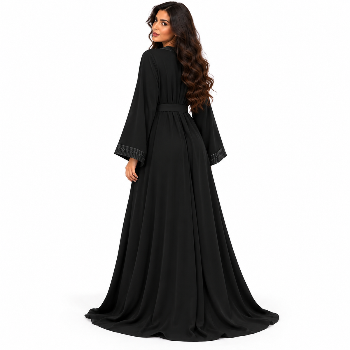 Black Embroidered Elegant Luxury Women’s Kaftan-4