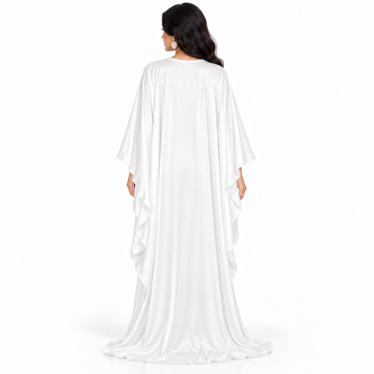 White Silver Embroidered Luxury Women’s Kaftan-4