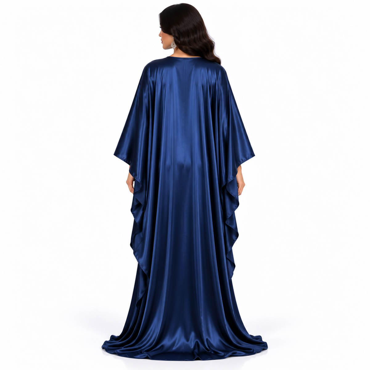 Navy Blue Silver Embroidered Women’s Kaftan-4