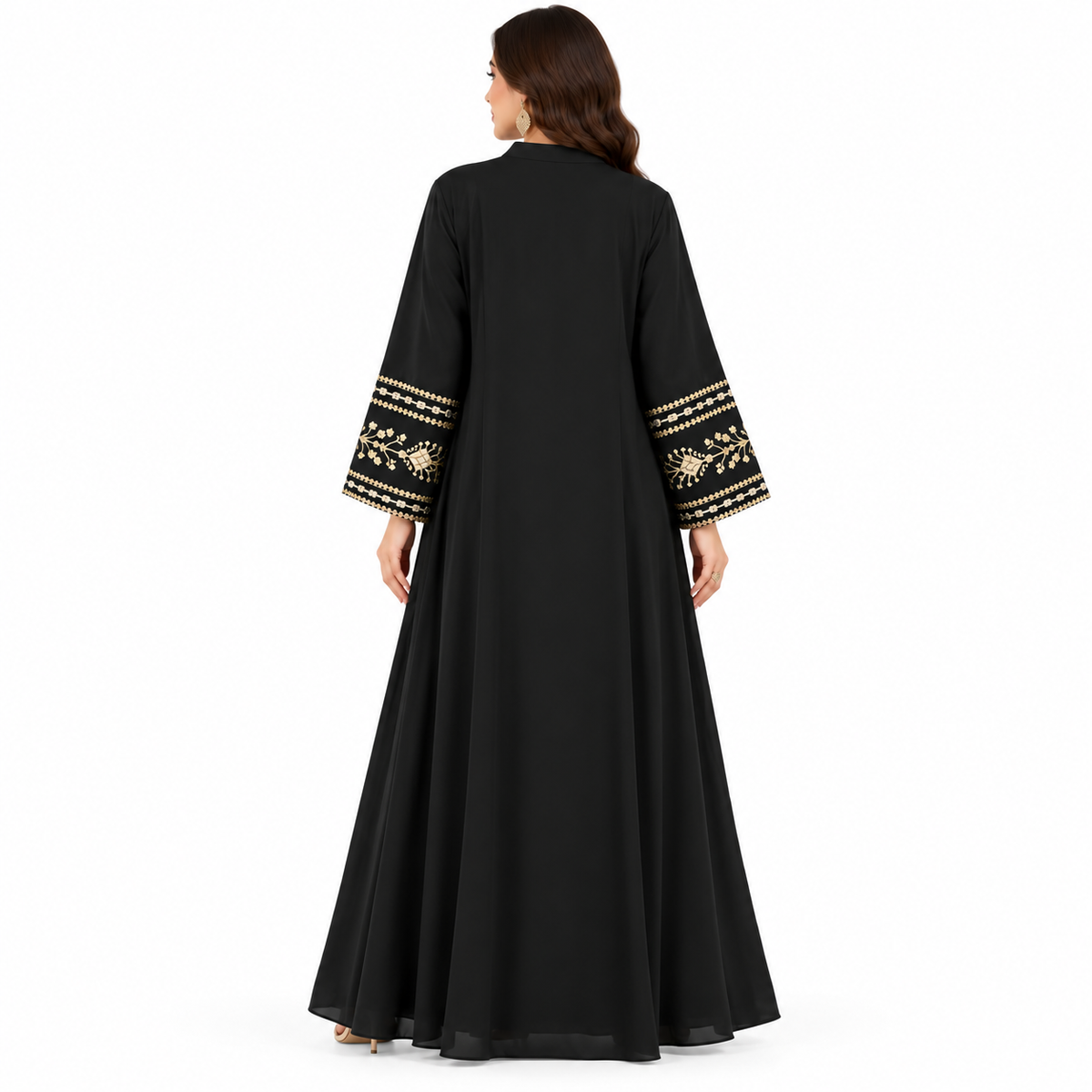 Black Gold Embroidered Moroccan Luxury Kaftan-4