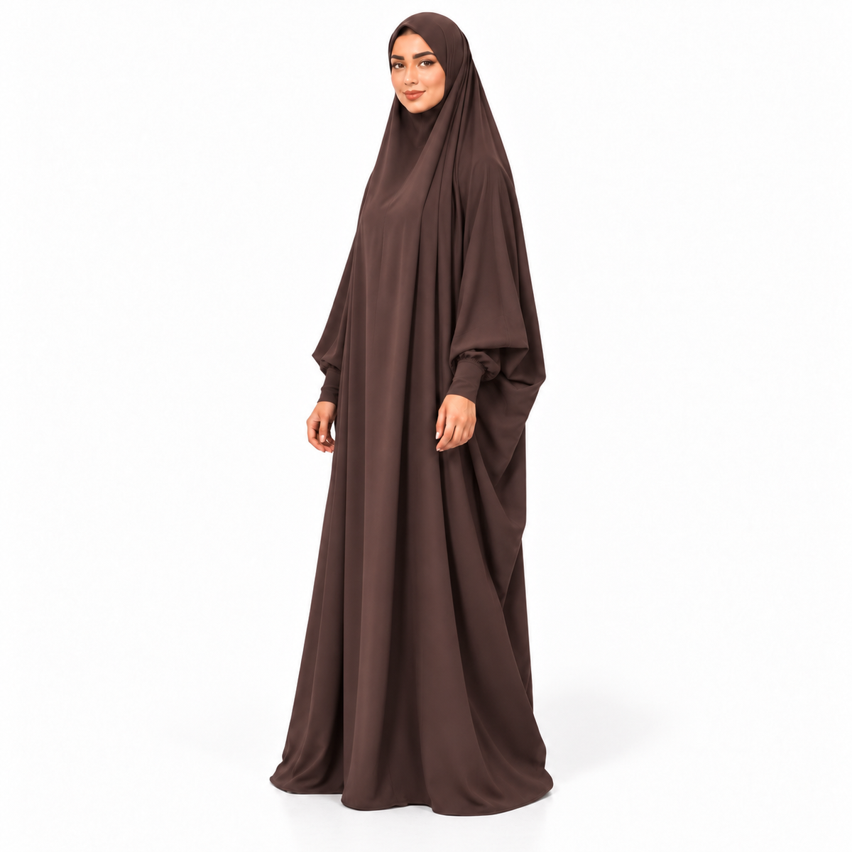 Elegant Dark Coffee Full Coverage Jilbab