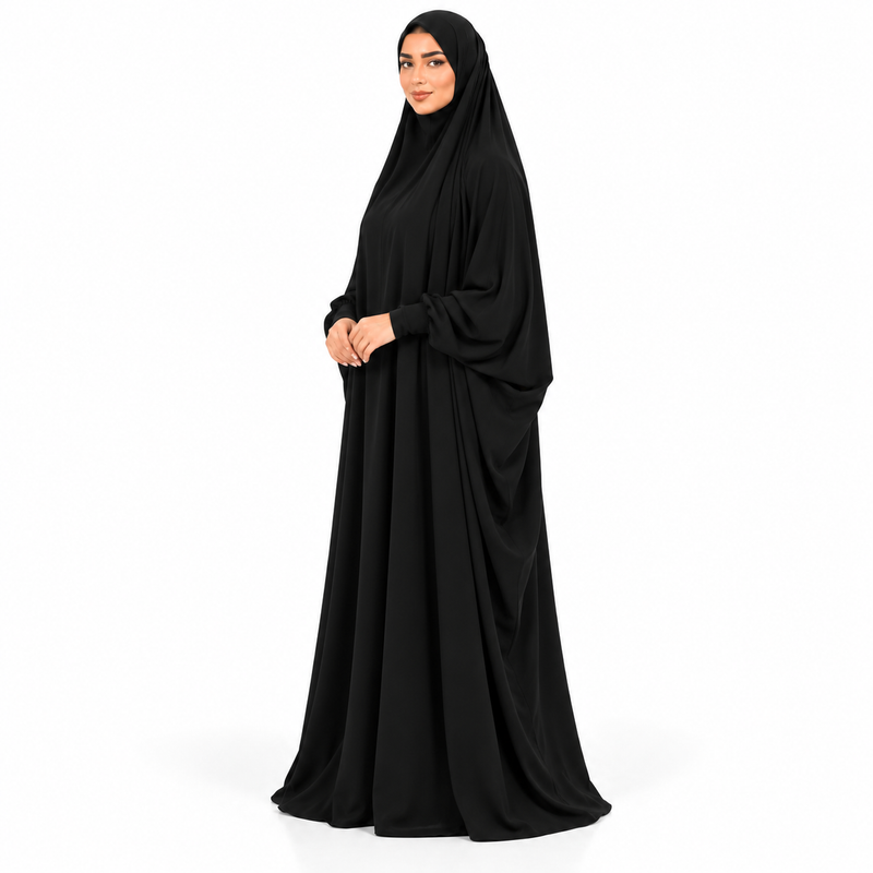 Elegant Black Full Coverage Islamic Jilbab-2