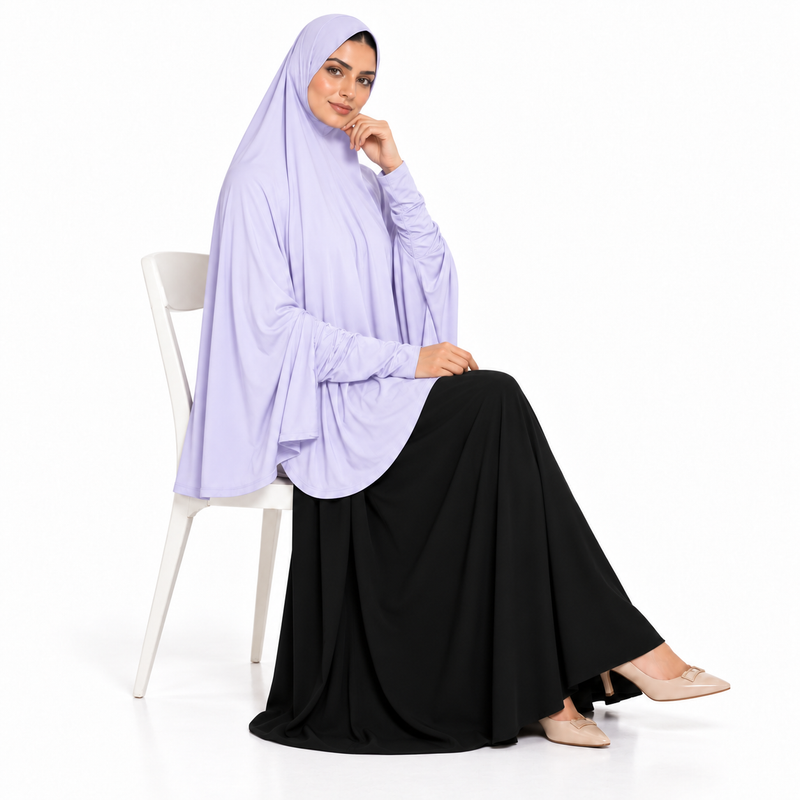 Elegant White Women's Full Coverage Khimar-2