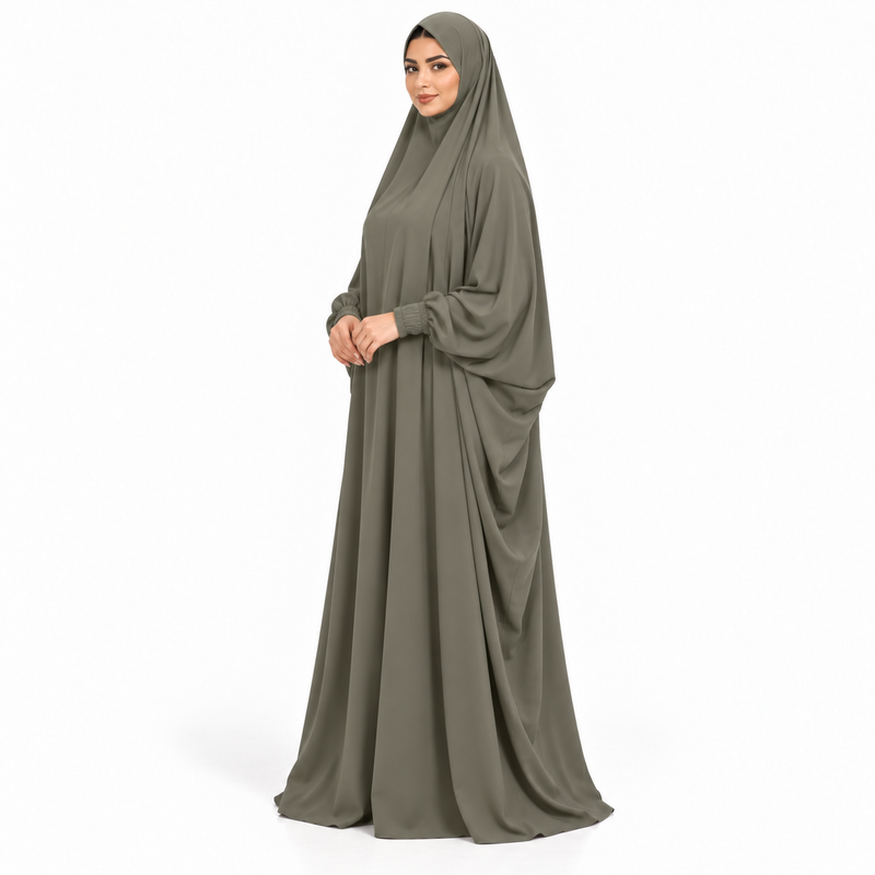 Elegant Army Green Full Coverage Jilbab-2
