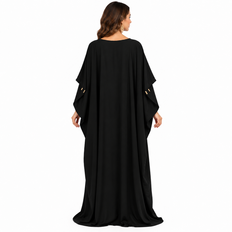 Black Gold Mandala Embellished Luxury Kaftan-4