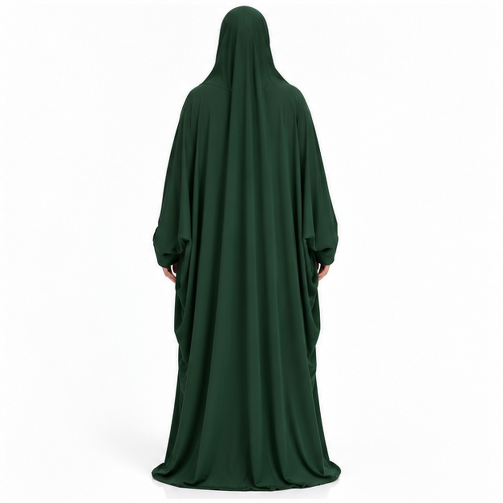 Elegant Forest Green Women's Jilbab Dress-4