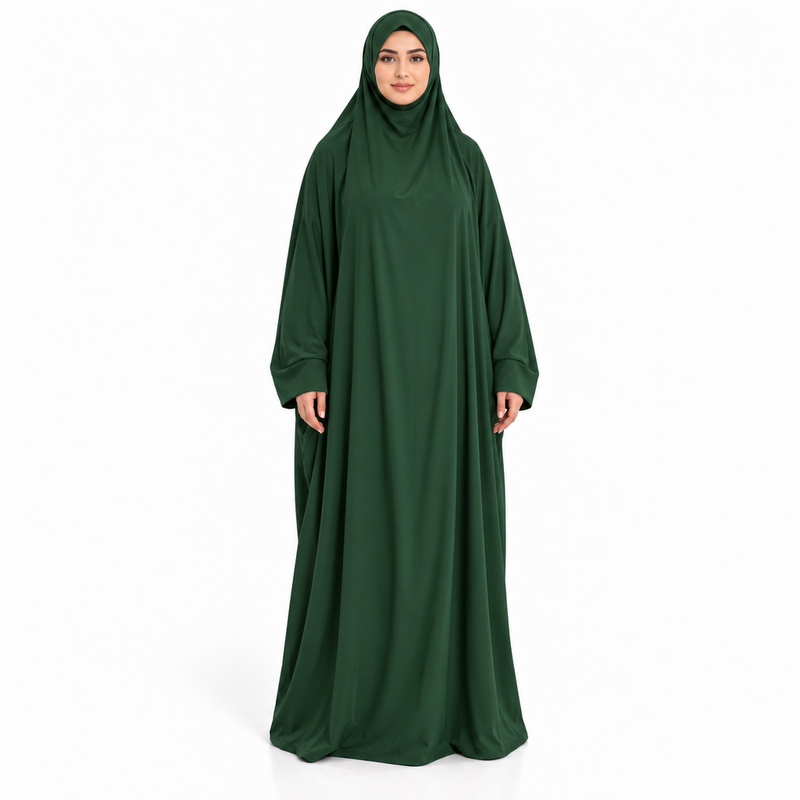 Elegant Forest Green Women's Jilbab Dress-1