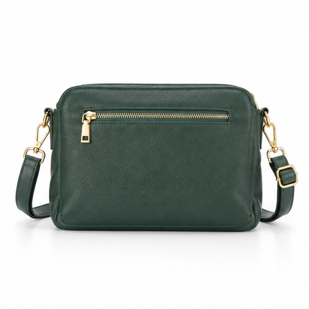 Forest Green Leather Crossbody Shoulder Bag-2