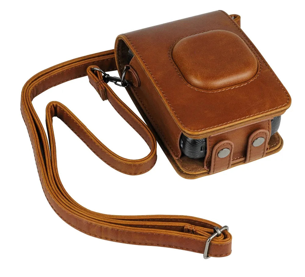 For FUJIFILM Instax Mini Liplay Hybird Instant Film Camera Retro PU Leather Case Carry Shoulder Bag Black Brown White-11