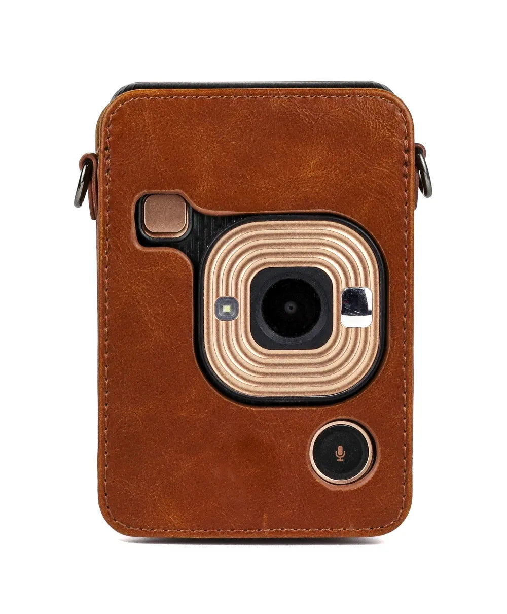 For FUJIFILM Instax Mini Liplay Hybird Instant Film Camera Retro PU Leather Case Carry Shoulder Bag Black Brown White-8